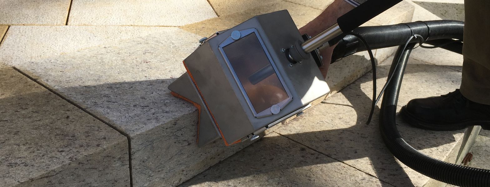 granite cleaning with vacuum blasting