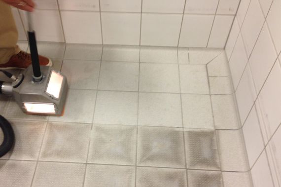 cleaning floor tiles