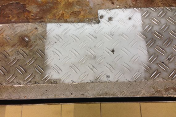 floor cleaning on metal surface
