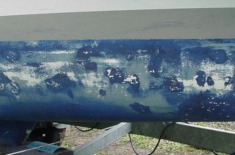 varnish removal on boat hull