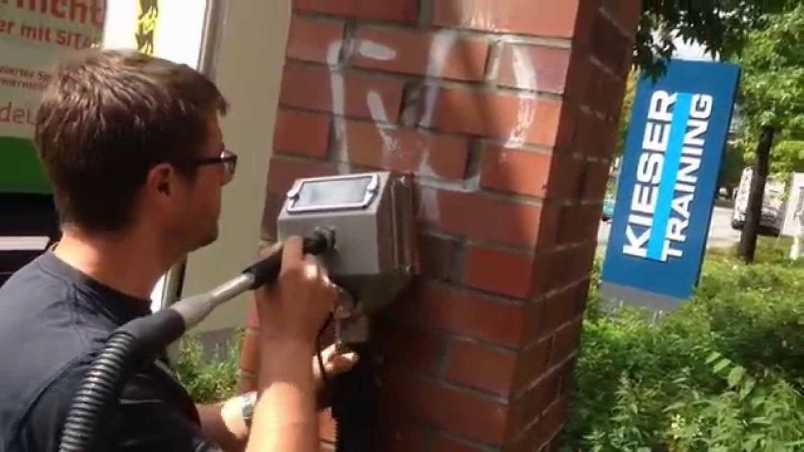 graffiti remover on brick