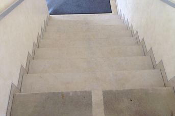 professional sandstone cleaning on stairs